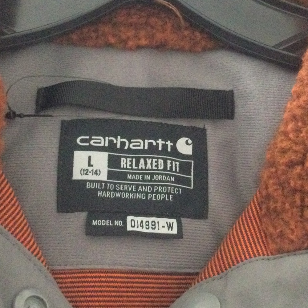 Carhartt Brown Sherpa Pullover with Gray Trim - Picture 3 of 5